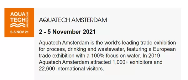 Sunresin приняла участие в выставке Aquatech Amsterdam 2021