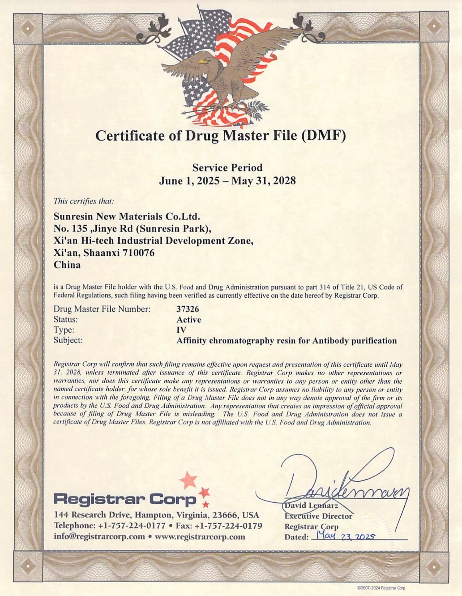 Sunresin Secures 10 DMF Certifications to Support Global ...